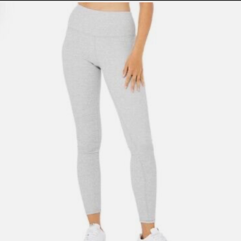 Alo Yoga High-Waist Micro Waffle Athletic Heather Grey Lowkey Legging XXS